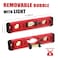KATA Torpedo Level Magnetic TooL 9 Inch Small Leveler Tools with Ruler 4590180 Degree Vials Removable Line Bubble Spirit leveling For Hanging Pictures Installing Shelf in Dark Tight Spaces