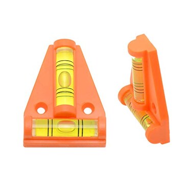 Paialco Mini Triangle T Level Tool 2 Bubbles Vertical Horizontal Orange 2PCS