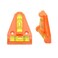 Paialco Mini Triangle T Level Tool 2 Bubbles Vertical Horizontal Orange 2PCS