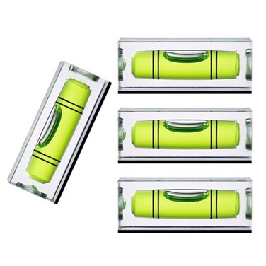 GEONASSUR Magnetic Mini Small Bubble Level Tool Scope Square Pocket Long Stick On High Precision Horizontal 4pcs 16inch 40mmx17mmx15mm