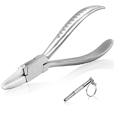 SPEEDWOX Stainless Steel Half Round Plier 6Inch Round Flat Nose Nylon Jaw Eyeglasses Repairing Pliers with Eyeglass Screwdriver