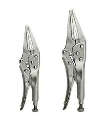 CTT CalHawk Long Needle Nose Locking Vice Grip Style Pliers with Quick Release Set of 2