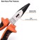 Edward Tools Pro Bent Nose Pliers 6 Ergonomic Handle Heavy duty CRV Steel with Antirust finish Wire Cutter and Screw Tightener