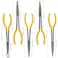 FUNSUEI 5 PCS 11 Inch Long Needle Nose Pliers Set Long Nose Pliers Set Including 90 Degree 45 Degree 25 Degree Straight Needle Nose and Circle Pliers