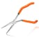 LEONTOOL 9 Inch Long Nose Pliers with Crimper Wire Cutter and Serrated Jaw Offset Pistol Grip Ideal for Fishing and Tight Spaces