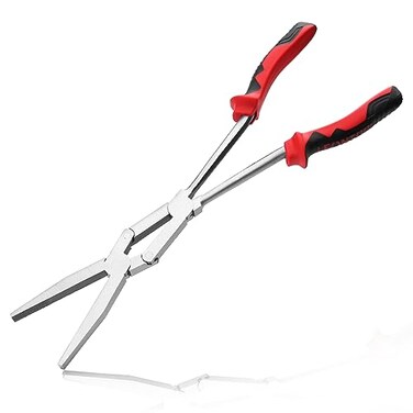 LEONTOOL Dual Pivot DoubleJoint Flat Pliers With Serrated Jaw Extra Long Reach Compound Action for Hard to Reach Narrow Spaces