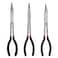 MFBJXC 3Piece 11 Precision Long Nose Pliers Set with Insulated Comfort Grip HandlesStraight Long Needle Nose Pliers2545 Degree Angle Curved Pliers for Wire BendingShapingTrimming