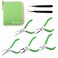 SPEEDWOX Mini Pliers Set with Case 5pcs Including Flat Round Bent Diagonal Long Nose Pliers and 2 Tweezers for Crafts and Electronics Repair