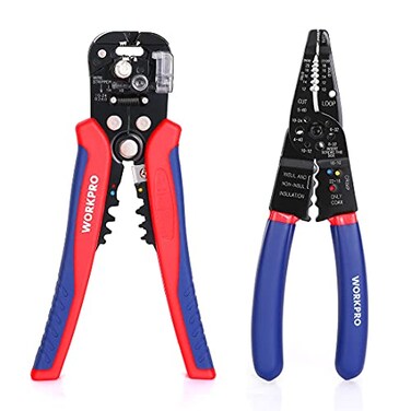 WORKPRO Wire Stripper Set 8Inch MultiTool Stripper and 8Inch SelfAdjusting Wire Stripper Set for Stripping Cutting and Crimping