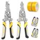 YIJINTUO 2Pack 18 in 1 Foldable Wire Stripper Tool Kit Multipurpose Hand Tool for Stripping Crimping Twisting with 2 Rolls Electrical Tape DIY Electrician Tools