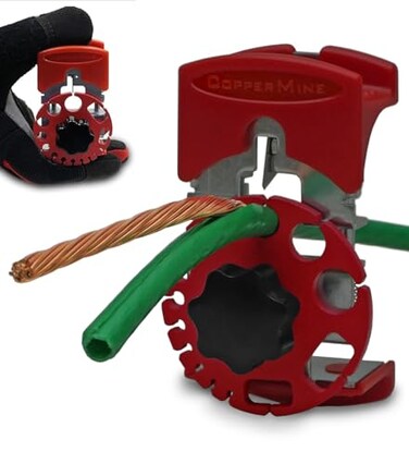 CopperMine Handheld Copper Wire Stripper Portable Manual Wire Stripping Machine for Scrap Wire Recycling Adjustable Cable Stripper Tool for 24 AWG to 10 AWG Copper Wire