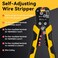 deli SelfAdjusting Wire Stripper 3in1 Automatic Wire Stripper Tool Wire Cutter Wire Crimping Tool for 1024 AWG Electriacl Cable Cutting Black and Yellow