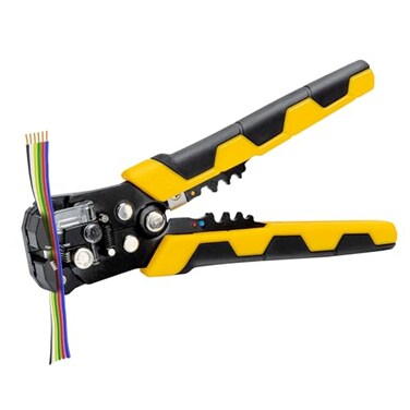 deli SelfAdjusting Wire Stripper 3in1 Automatic Wire Stripper Tool Wire Cutter Wire Crimping Tool for 1024 AWG Electriacl Cable Cutting Black and Yellow
