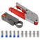 DIANN Coax Cable Crimper Coaxial Compression Tool Kit Wire Stripper with with 5pcs RG6 F Type Connector and 5pcs RG6 Coax Cable Extender 12pcs