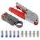 DIANN Coax Cable Crimper Coaxial Compression Tool Kit Wire Stripper with with 5pcs RG6 F Type Connector and 5pcs RG6 Coax Cable Extender 12pcs