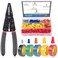 Glarks 8 1022 AWG Multifunction Wire StripperCrimperCutter and 175Pcs Twist Nuts Caps Electrical Wire Connectors Screw Terminals with 5Pcs Electrical Tape Assortment Set