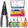 Glarks 8 1022 AWG Multifunction Wire StripperCrimperCutter and 175Pcs Twist Nuts Caps Electrical Wire Connectors Screw Terminals with 5Pcs Electrical Tape Assortment Set