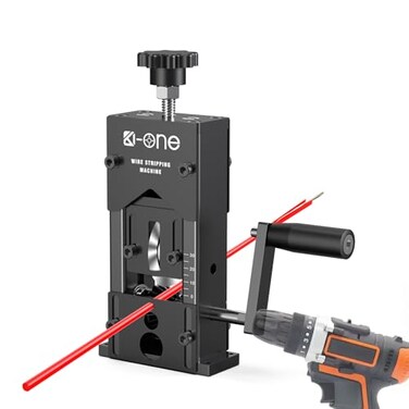 KOONE Manual Wire Stripping Machine 006118 inch Wire Stripper for Drill Copper Wire Stripping Machine for Scrap Wire with 3 Feed Hole Plates Cable Stripper Tool for Leftover Cable Recycling