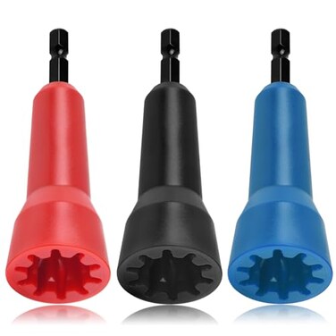 Taikula Wire Twister Tool Twist Wire Connector Socket Driver with 14 Chuck for electricians3 Packblackredblue