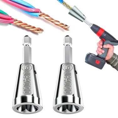 Hoiuter Wire Twister Tool for Drill 2026 Upgrades Wire Nut Twister for Drill Profession Electricians Tool 6MM Hex Shank Cable Wire Twisting Tool Wire Twister Wire Connector for 922 AWG 2pcs