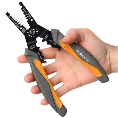 MULWARK MulWark 3 in 1 Automatic Self Adjusting Wire StripperCutterCrimper 8 Inch Multi Pliers For Electrical Wire Stripping Cable Cutting Crimping Tool from 8 AWG to 30 AWG