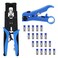 Delgada Multifunctional Coax Compression Connector Crimper Kit with 20 F Connectors and BNC Compression Tool for RG59 RG6 RCA TV Cable Repair