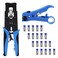 Delgada Multifunctional Coax Compression Connector Crimper Kit with 20 F Connectors and BNC Compression Tool for RG59 RG6 RCA TV Cable Repair