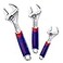 WORKPRO 3piece Adjustable Wrench Set CRV with Rubberized AntiSlip Grips 10inch 8inch 6inch