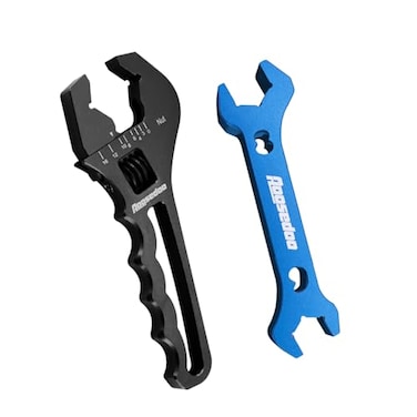 AOOSEDOO Adjustable AN Fittings Wrench AN Wrench for AN Hose Fitting Adapters AN Fitting Tool 3AN16AN Lightweight Aluminum Black With a Double Hose End Fitting Wrench 6AN SocketAN8 Bnut Blue