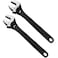 FUNSUEI 2 PCS 12 Inch Black Oxide Adjustable Wrench Heavy Duty Shifter Movable Spanner with 40 mm Wide Jaw Capacity HeatTreated Forged Alloy Steel Metric