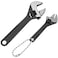 DOITOOL Mini Adjustable Wrench 4 Inch and 25 Inch Black Spanner With Chain Hand Knurl Tool for Repair Maintenance Automotive Car