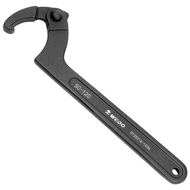 WEDO Adjustable C Spanner Hook WrenchAdjustable Hook Wrench40 Chrome Steel Size 115170mmDie ForgedStrong TorqueHigh StrengthWear ResistanceBlackSpray on SurfaceDIN1810 Standard