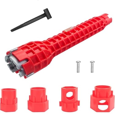 Wvapzwr 14 in 1 Faucet and Sink Installer Tool Multifunctional Sink Wrench Red Basin Wrench for Kitchens Sinks Toilets Bathrooms yf14in