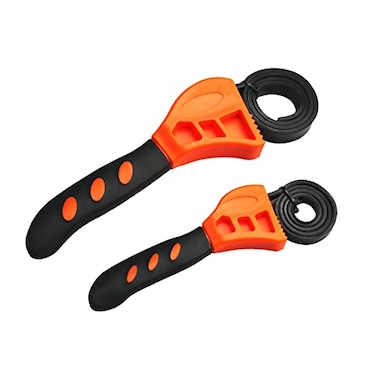 YOUSEMOT 2Pcs Oil Filter Wrench Set Car Repair Tools Jar Openers Pipe Wrench Rubber Strap Wrench Set for Mechanics Plumbers Orange