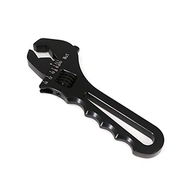 Dokili 3AN16AN Adjustable Fitting Wrench Lightweight Black Aluminum Tool Spanner for An Hose Fitting Adapters End