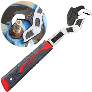 Dromco Adjustable Multifunction Selflocking Universal Soft Grip Plumbing Spanner SelfAdjusting Quick Power Grip Tool 8 Inches 925 mm