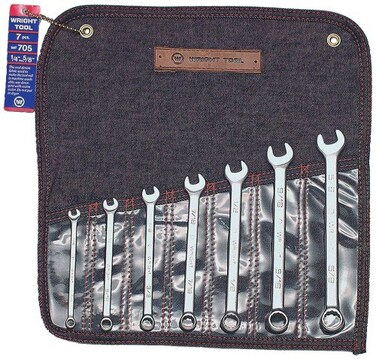 Wright Tool Combination Wrench 20 7 Piece Set 12 Point Satin 14 58
