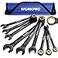 WORKPRO 9Piece AntiSlip Ratcheting Combination Wrench Set Metric 819 mm 72Teeth CrV Constructed Black Ratchet Wrenches Set with Roll Up Pouch