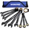 WORKPRO 9Piece AntiSlip Ratcheting Combination Wrench Set Metric 819 mm 72Teeth CrV Constructed Black Ratchet Wrenches Set with Roll Up Pouch