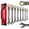 WORKPRO 8piece FlexHead Ratcheting Combination Wrench Set SAE 51634 in 72Teeth CRV Constructed Nickel Plating with Organizer Bag
