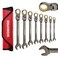 WORKPRO 8piece FlexHead Ratcheting Combination Wrench Set Metric 917 mm 72Teeth CrV Constructed Nickel Plating with Organization Bag