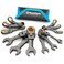 DURATECH 12Piece AntiSlip FlexHead Ratcheting Wrench Set Stubby Combination Wrench Set Metric 819mm 72Teeth CRV Steel Nickel Plated with Pouch