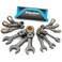 DURATECH 12Piece AntiSlip FlexHead Ratcheting Wrench Set Stubby Combination Wrench Set Metric 819mm 72Teeth CRV Steel Nickel Plated with Pouch