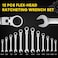Enventor 12 Pieces SAE 1478 180 Flex Head Ratcheting Wrench Set CRV Steel 72Teeth 12Point Combination Ratchet Wrenches Set with Rolling Pouch