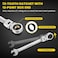 Enventor 12 Pieces SAE 1478 180 Flex Head Ratcheting Wrench Set CRV Steel 72Teeth 12Point Combination Ratchet Wrenches Set with Rolling Pouch