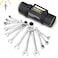 Enventor 12 Pieces SAE 1478 180 Flex Head Ratcheting Wrench Set CRV Steel 72Teeth 12Point Combination Ratchet Wrenches Set with Rolling Pouch