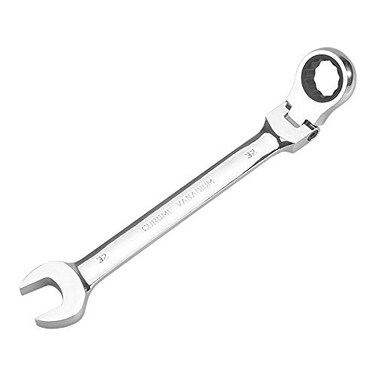 FLZOSPER 32mm Metric FlexHead Gear WrenchBox End Head 72Tooth Ratcheting Combination Wrench Spanner