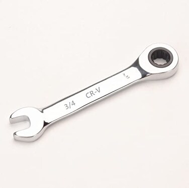 FLZOSPER 34inch SAE Stubby Box End Head Geared Wrench 72Tooth Ratcheting Combination Wrench Spanner