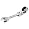 FOCMKEAS 38 Inch Antislip Stubby FlexHead Ratcheting Combination Wrench SAE 72 Teeth 12 Point Ratchet Box Ended and Open End Spanner Tools Flexible Head Gear Wrench HeatTreated CRV
