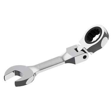 FOCMKEAS 38 Inch Antislip Stubby FlexHead Ratcheting Combination Wrench SAE 72 Teeth 12 Point Ratchet Box Ended and Open End Spanner Tools Flexible Head Gear Wrench HeatTreated CRV